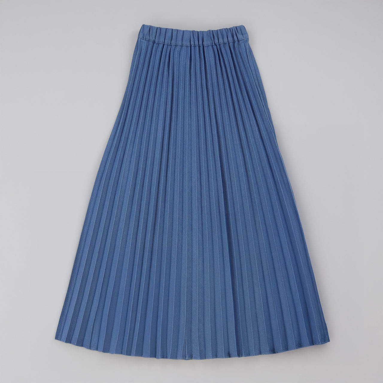 Melange Pleated Jeans Skirt
