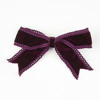 Velvet/Lace Bow Clip