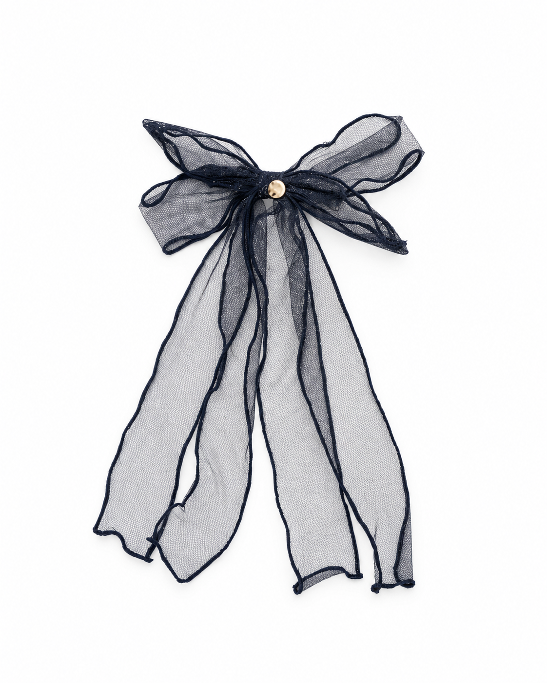 Nana Glitter Tulle Bow Clip