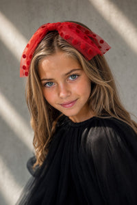 Nana Tulle Polka Dot Bow Headband