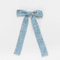 Nana Denim Sequins Bow Clip