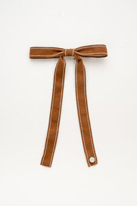 Nana Brown Ribbon Bow Clip