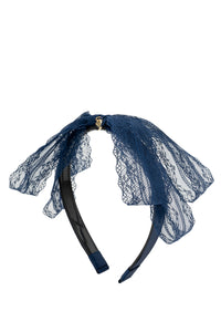 Nana Velvet Lace Ribbon Bow Headband