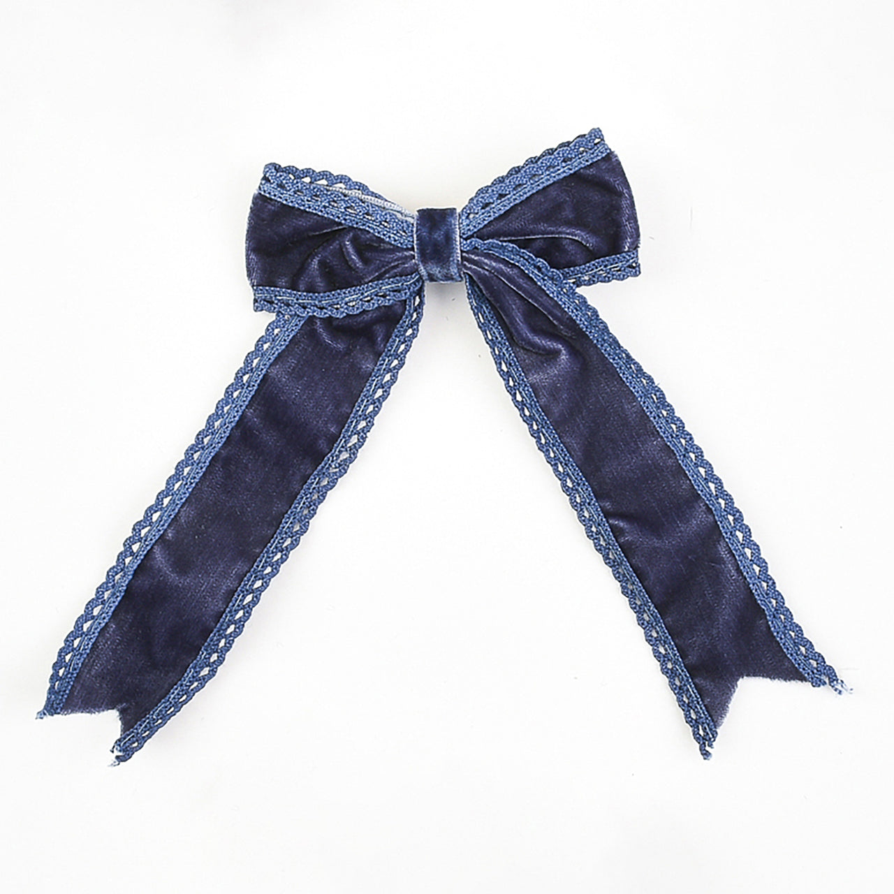 Velvet/Lace Long Bow Clip