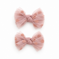 Nana 2PK Tulle Polka Dot Mini Bow Clip