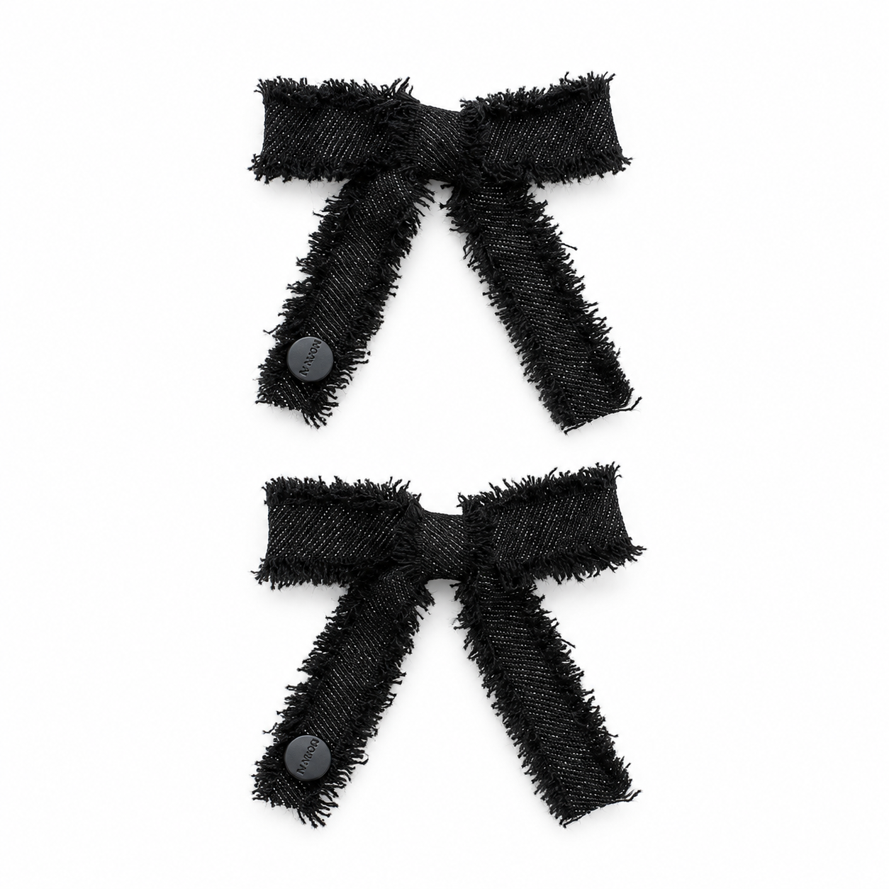 Nana 2PK Fringe Ribbon Mini Bow Clip