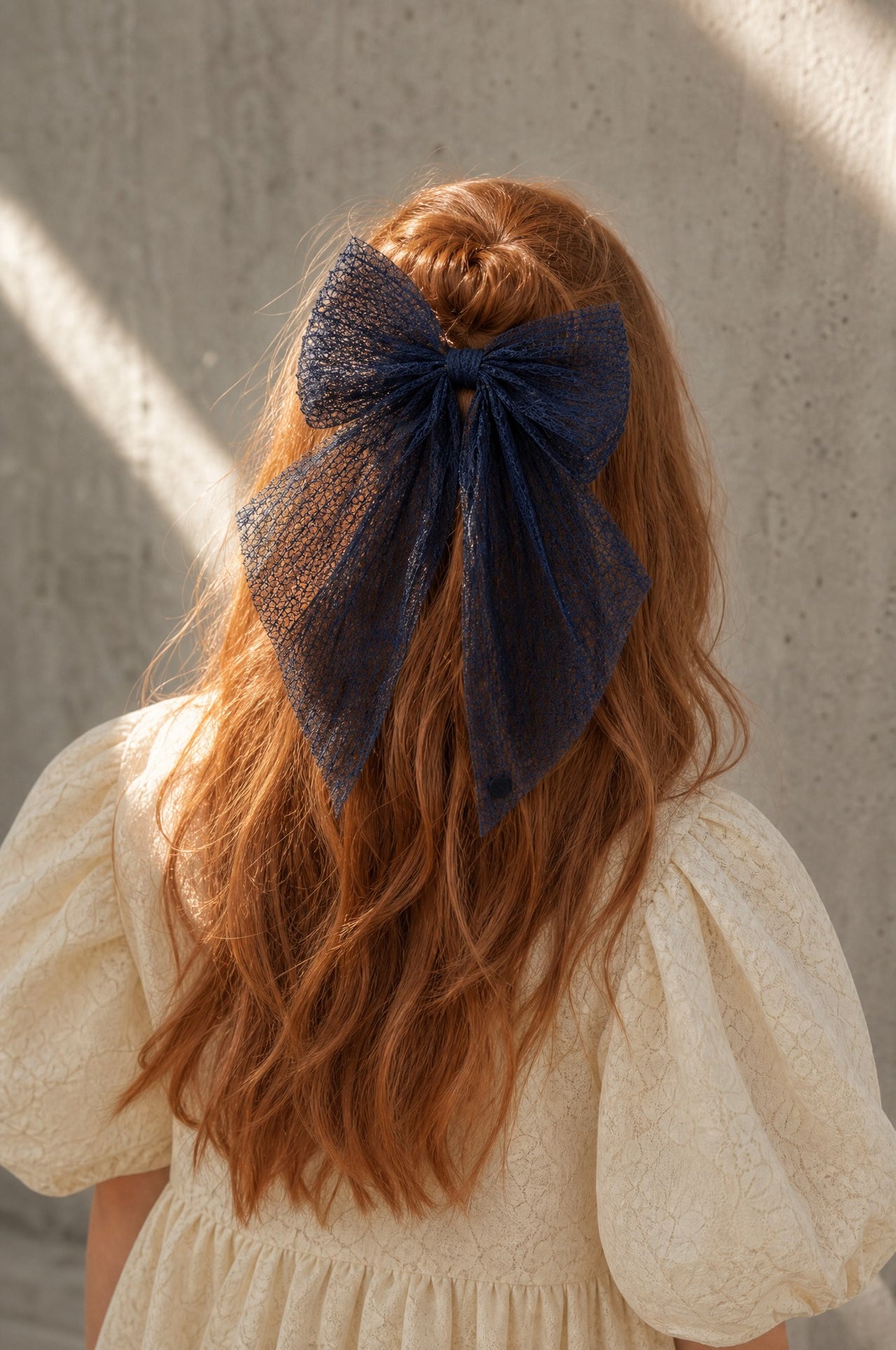 Nana Pleated Lace Bow Clip