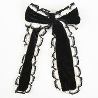 Velvet/Lace Bow Clip