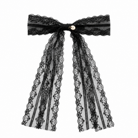 Nana Velvet Lace Ribbon Bow Clip