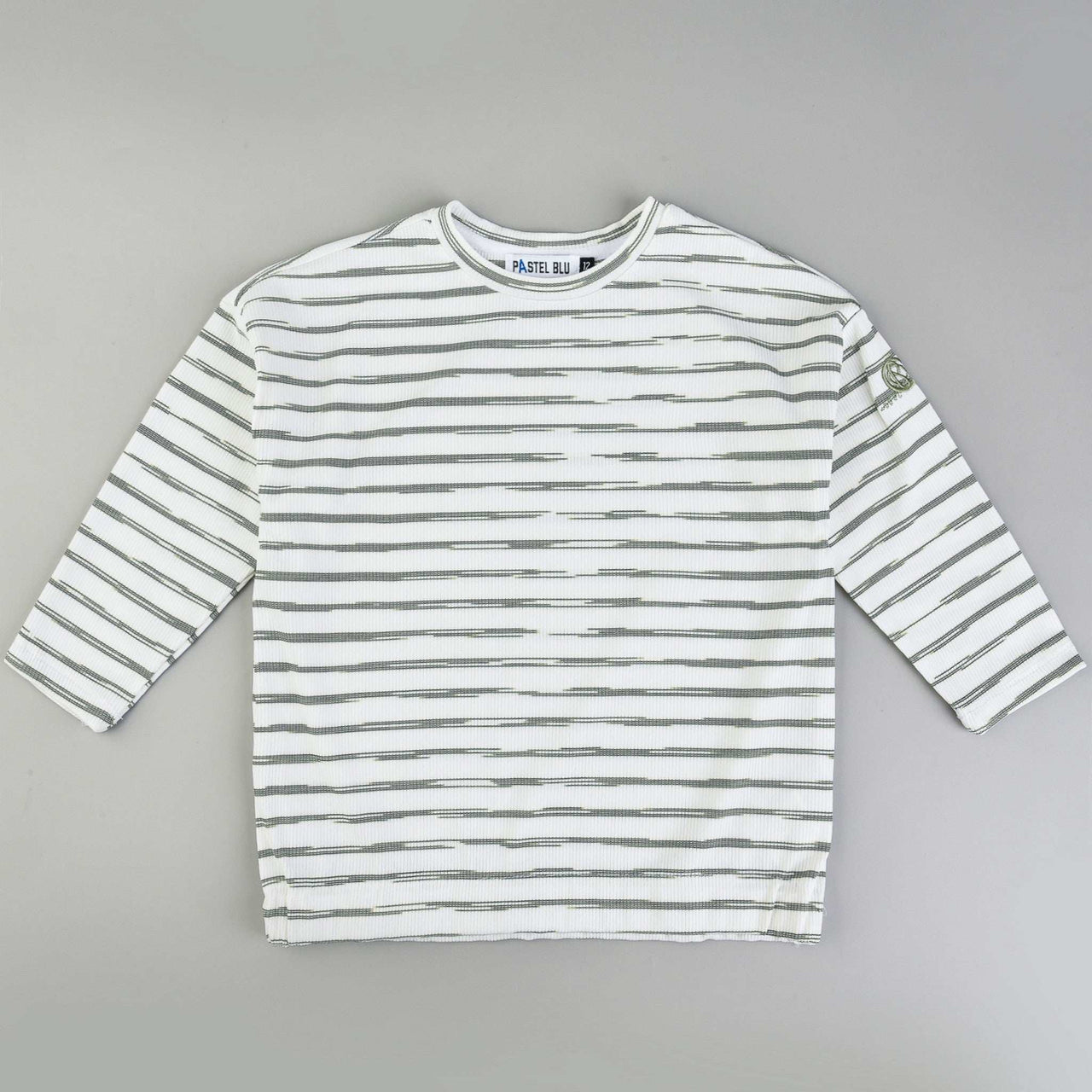3/4 Sleeve Rib Striped Top - Kidichic
