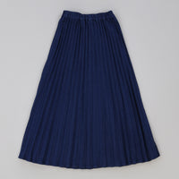 Melange Pleated Jeans Midi Skirt