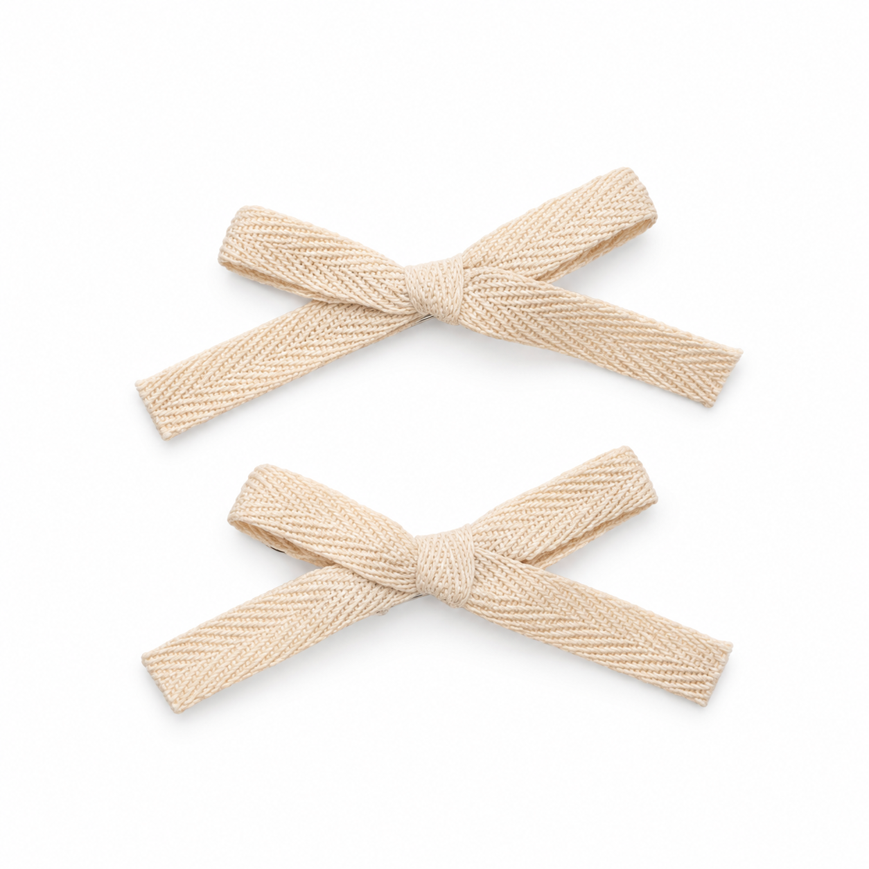 Nana 2 PK Woven Ribbon Bow Clip