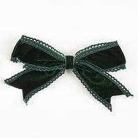 Velvet/Lace Bow Clip