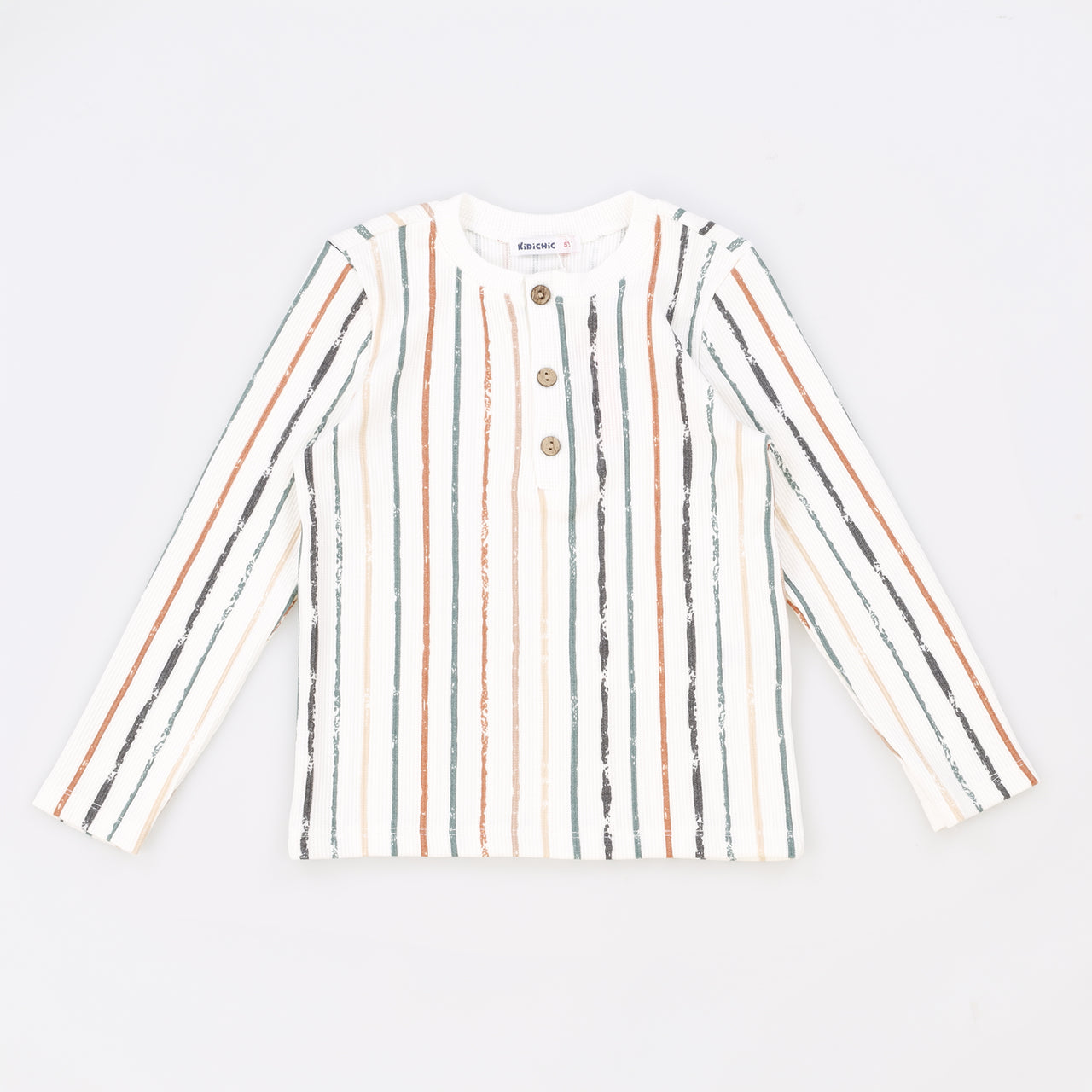 Stripe Waffle LS Top