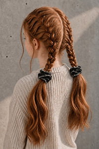 Nana Checked Ribbon Bow Scrunchie