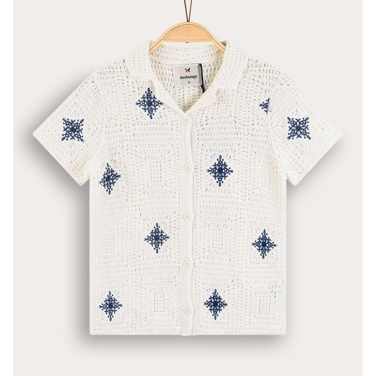 Melange Boys Crochet Knit Top