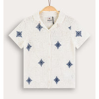 Melange Boys Crochet Knit Top