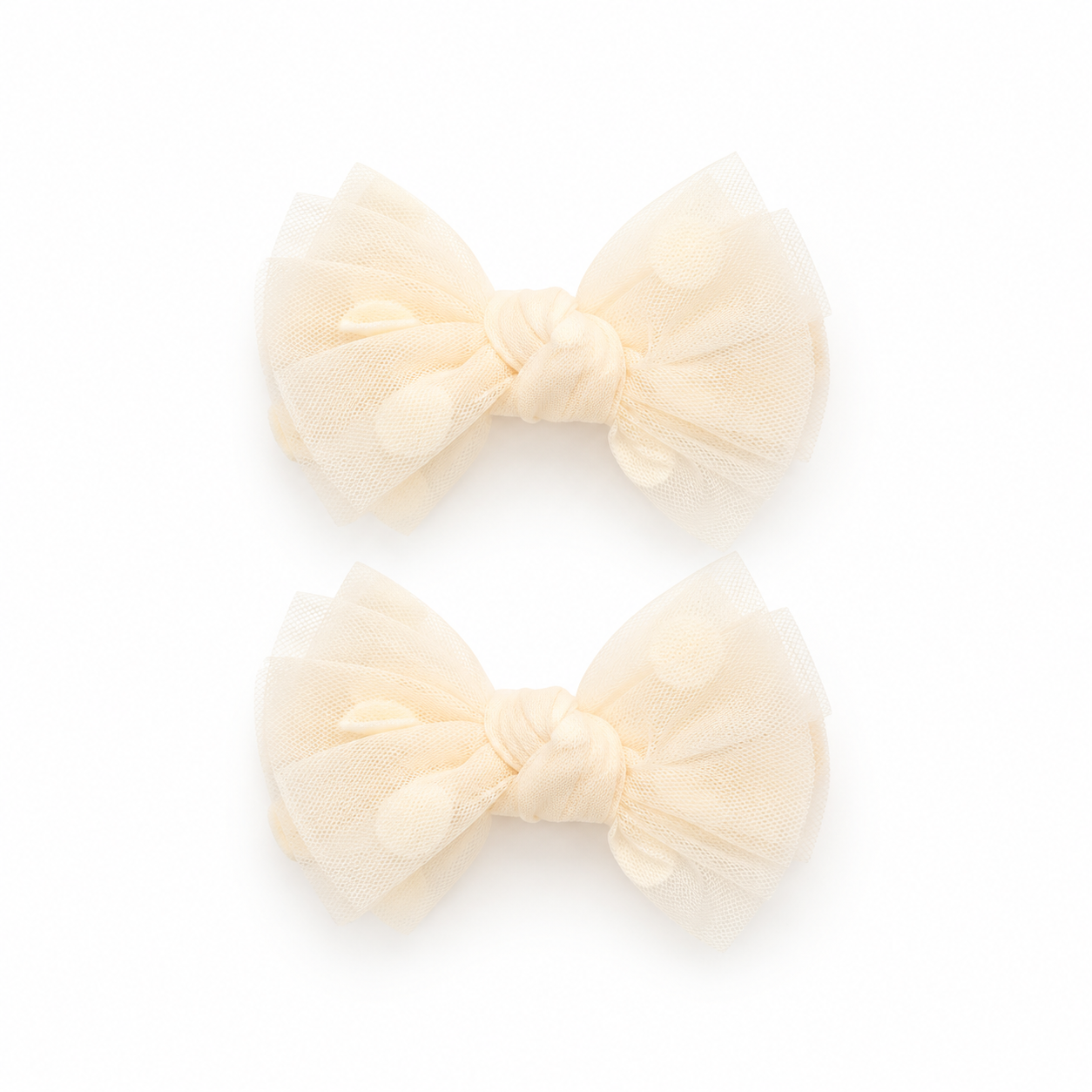 Nana 2PK Tulle Polka Dot Mini Bow Clip