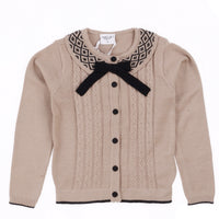 Jacquard Bow Cardigan