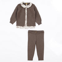 Floral Knit Cardigan Set