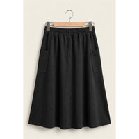 Midi Washed French Terry Skirt