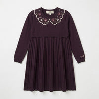 Melange Embroidered Collar Dress