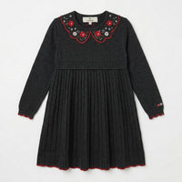 Melange Embroidered Collar Dress