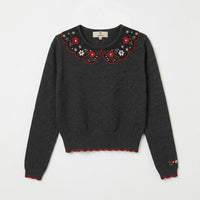Melange EMB Collar Knit Sweater