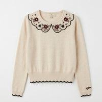 Melange EMB Collar Knit Sweater