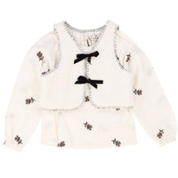 Melange Vest Shirt Set