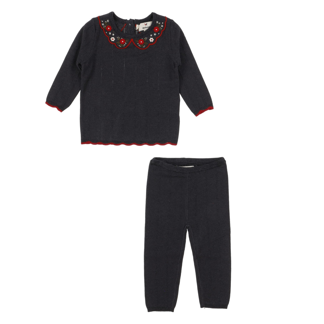 Melange Knit Baby Stretchie/Set