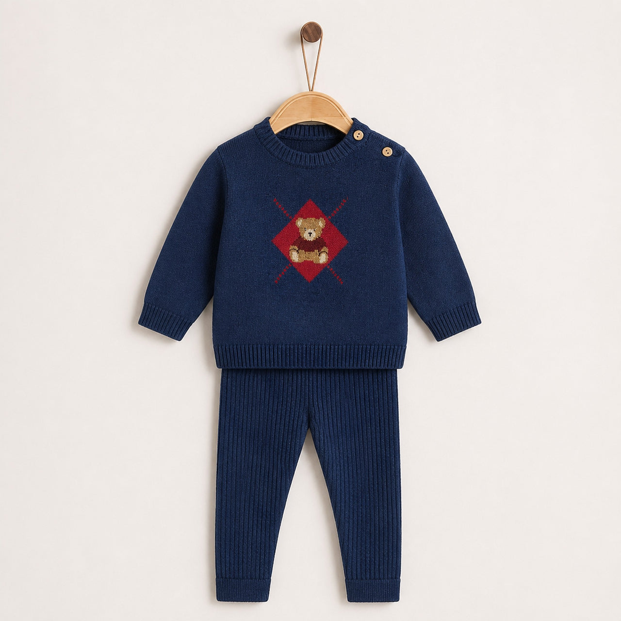 Melange Baby Teddy Knit Set