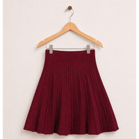 Melange Pleated Knit Skirt