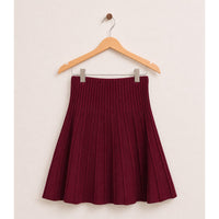 Melange Pleated Knit Skirt