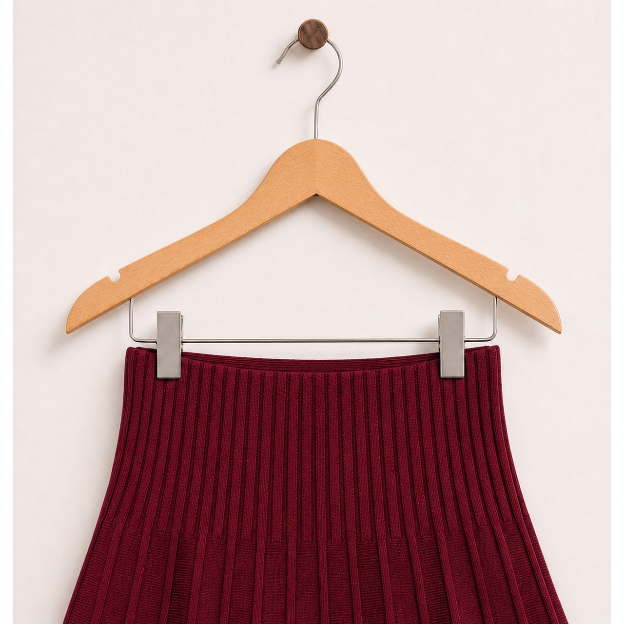 Melange Pleated Knit Skirt
