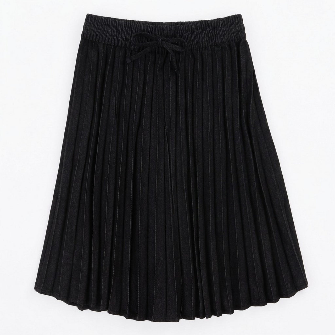 Melange Accordion  Jeans Skirt