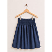Melange Gathered Smock Skirt