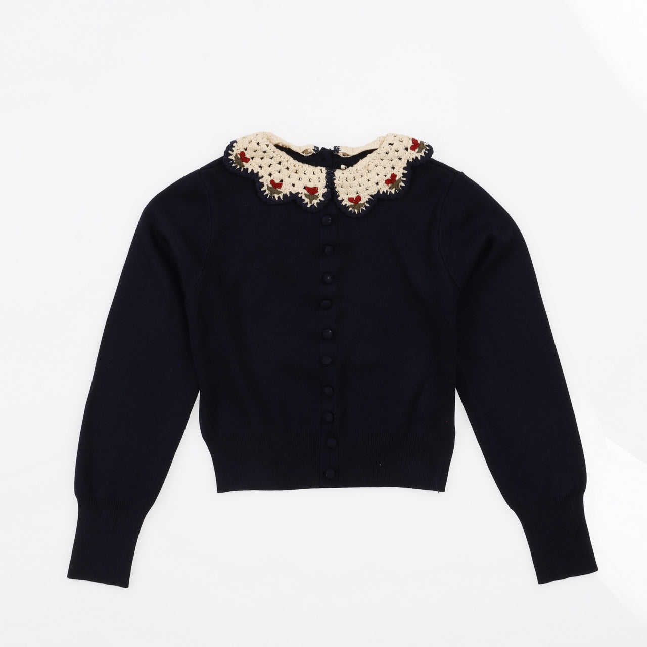 Melange Crochet Collar Top