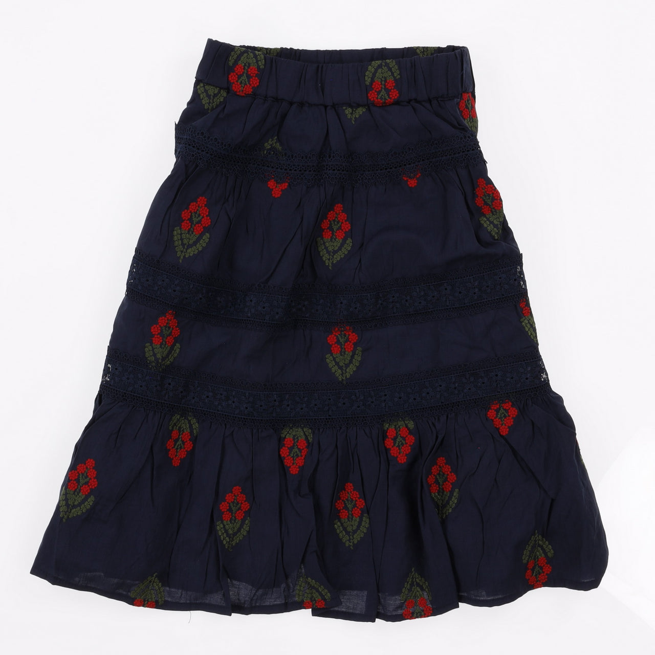 Melange EMB Tiered Skirt