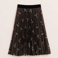 Melange Printed Pleated Skirt