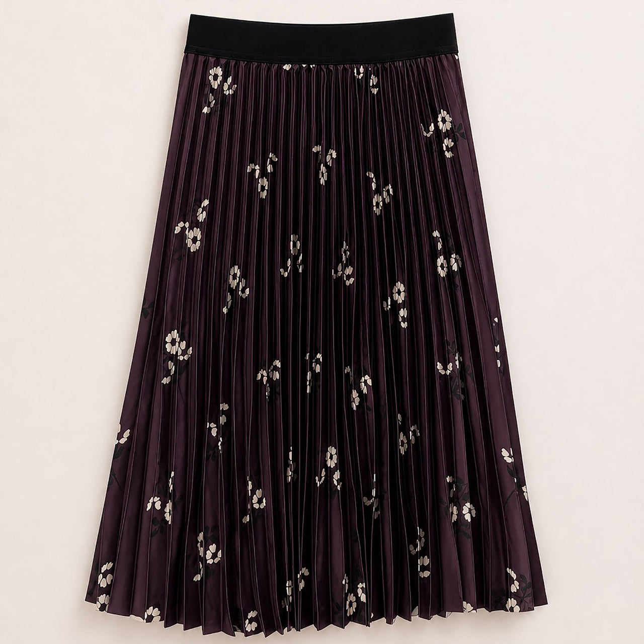 Melange Printed Pleated Skirt