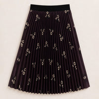 Melange Printed Pleated Skirt