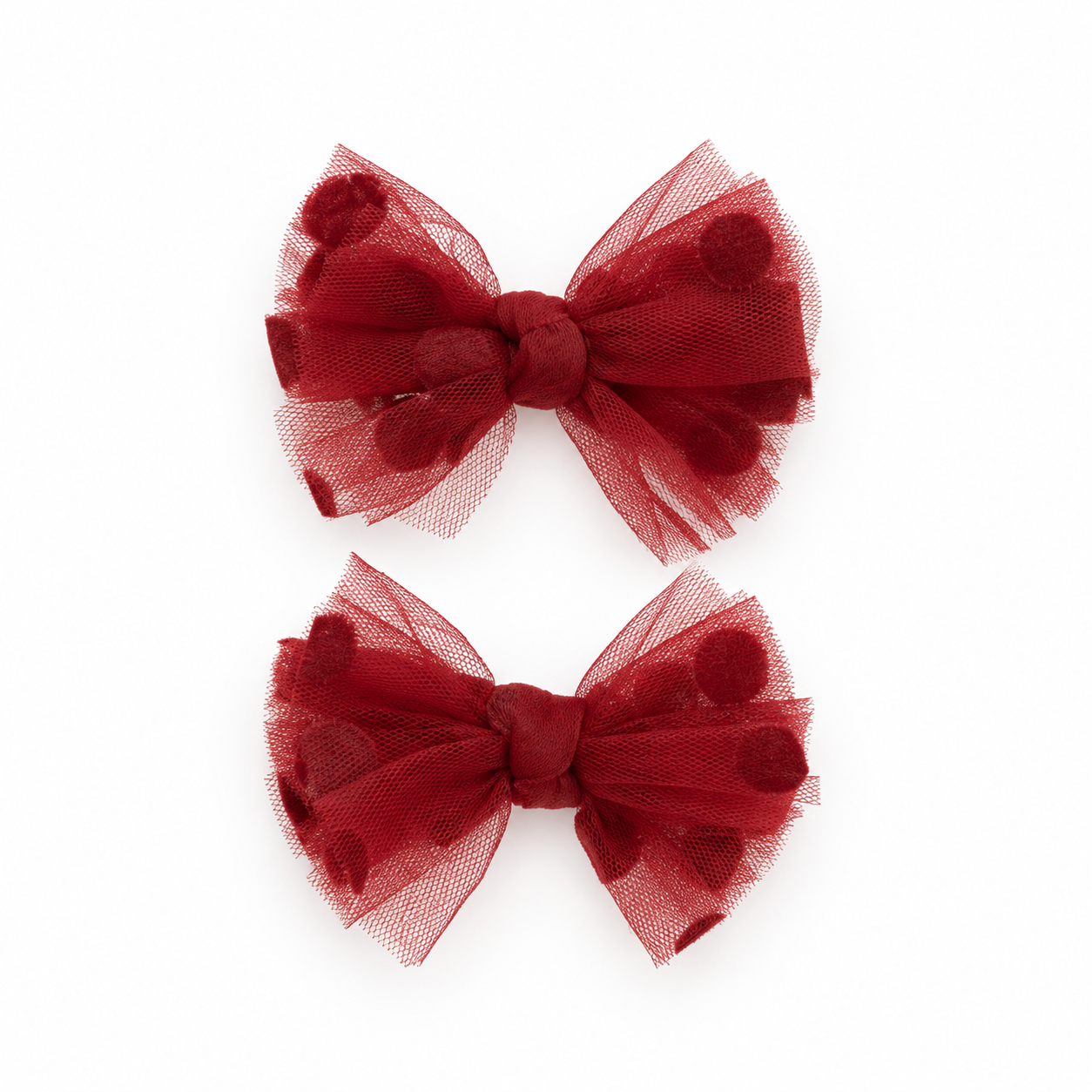 Nana 2PK Tulle Polka Dot Mini Bow Clip