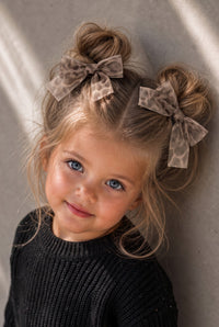 Nana Printed Mesh Bow Clip