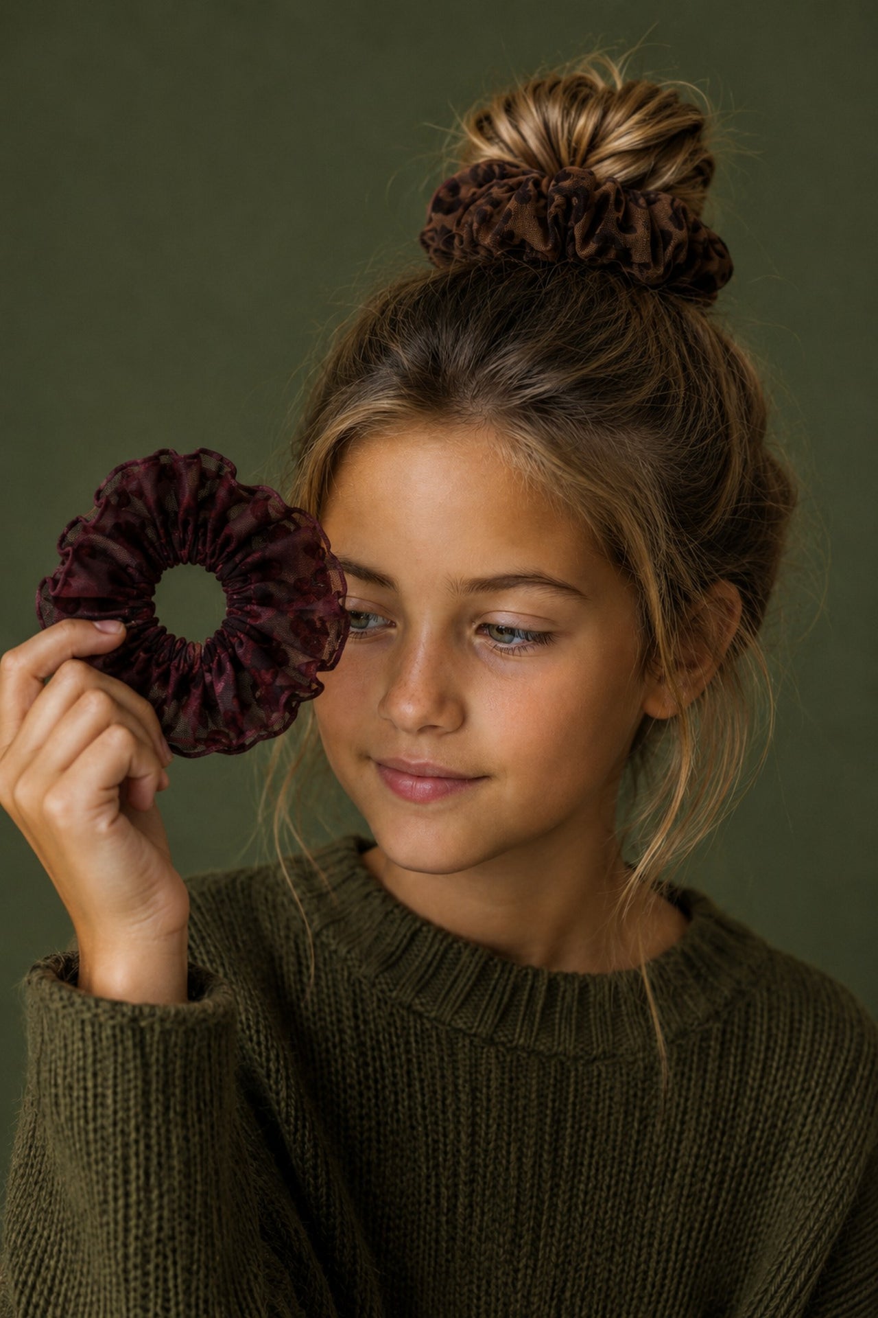 Nana Printed Mesh Scrunchie