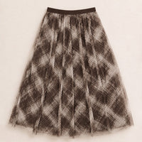Checkered Mesh Skirt