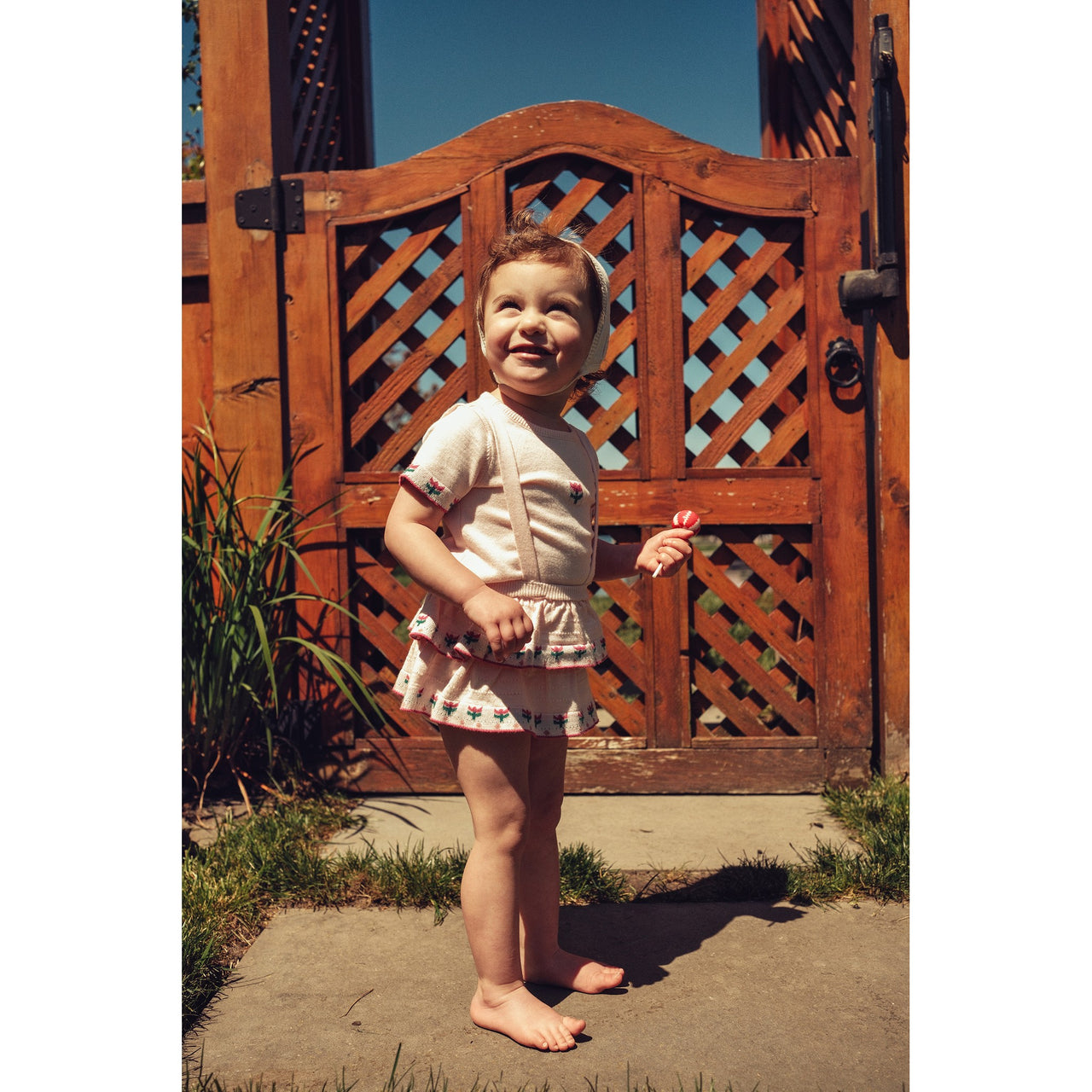 Melange Crochet Straps Baby Set