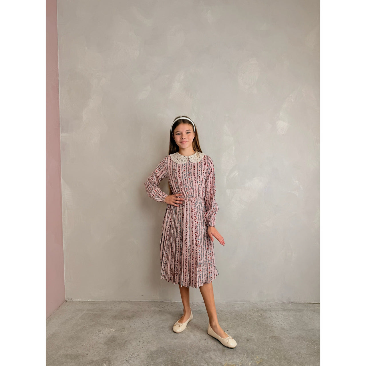 L.S Pleated Collar Dress
