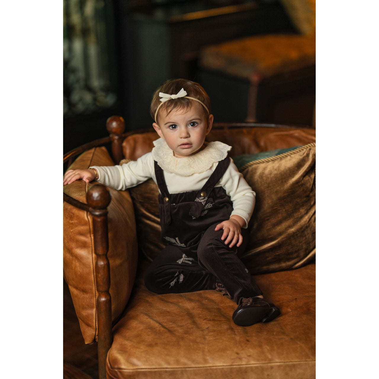 Hadas Baby Girl Velvet Overall