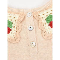 Melange Knit Cherry Collar Top